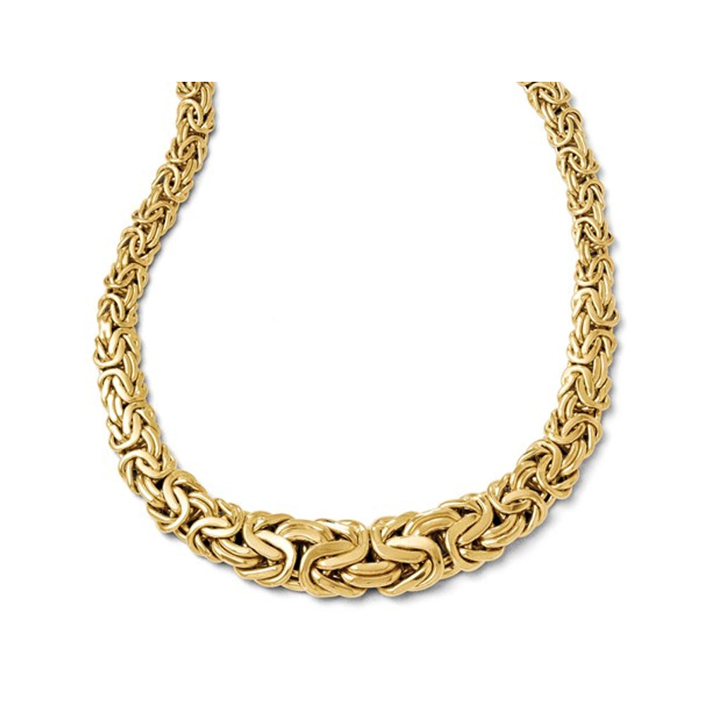 14K Yellow Gold Polished Fancy Link Necklace (17 inches) Image 1