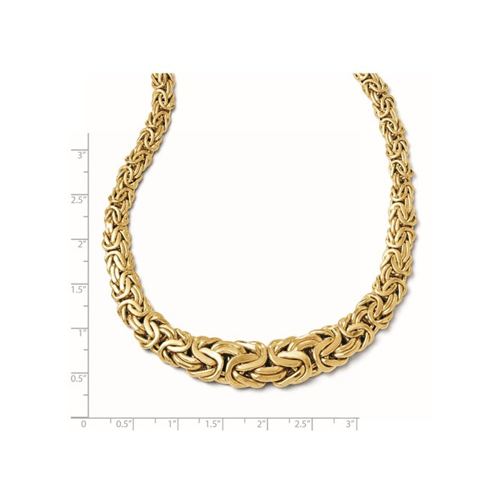 14K Yellow Gold Polished Fancy Link Necklace (17 inches) Image 2