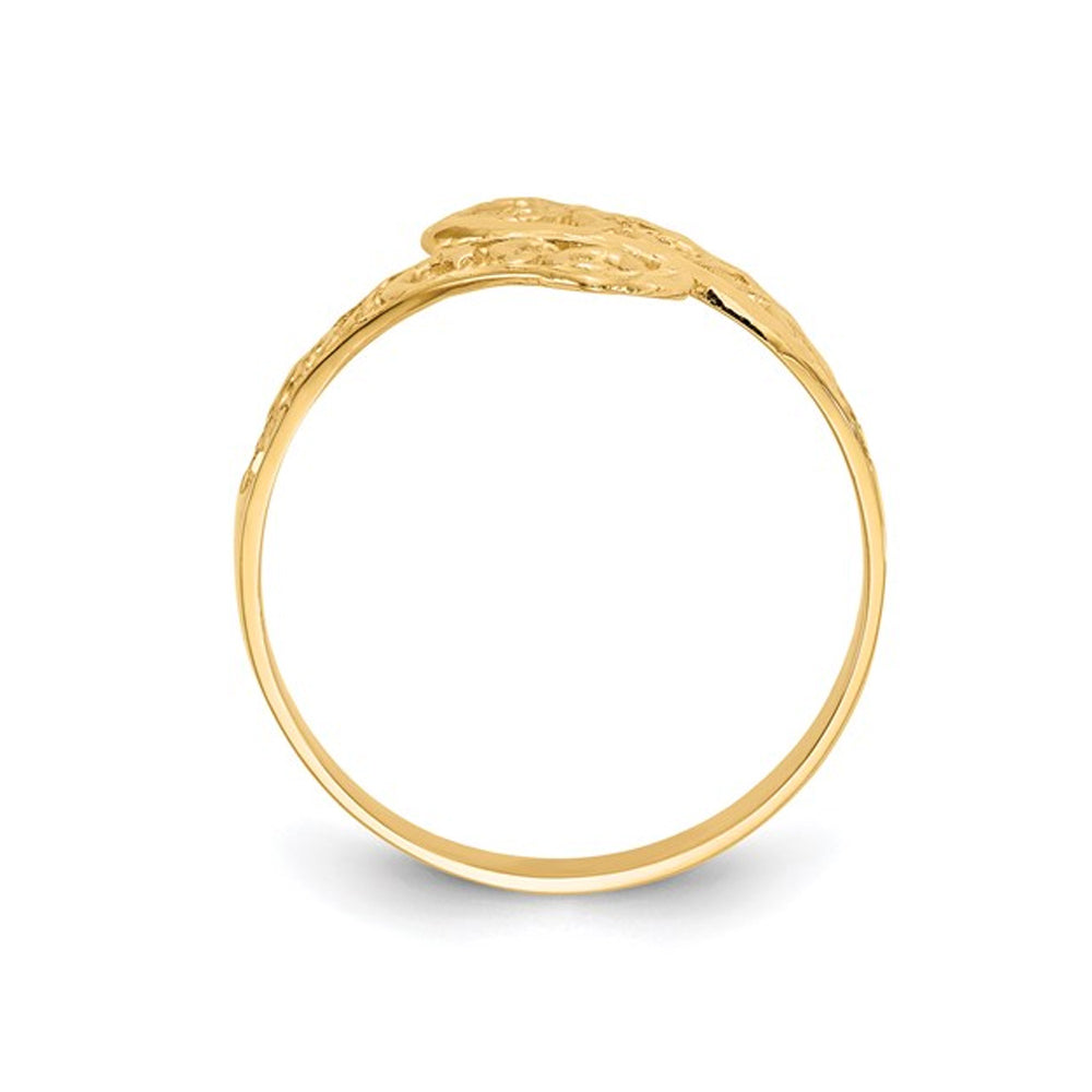 14K Yellow Gold By-Pass Lace Diamond-Cut Ring Image 2