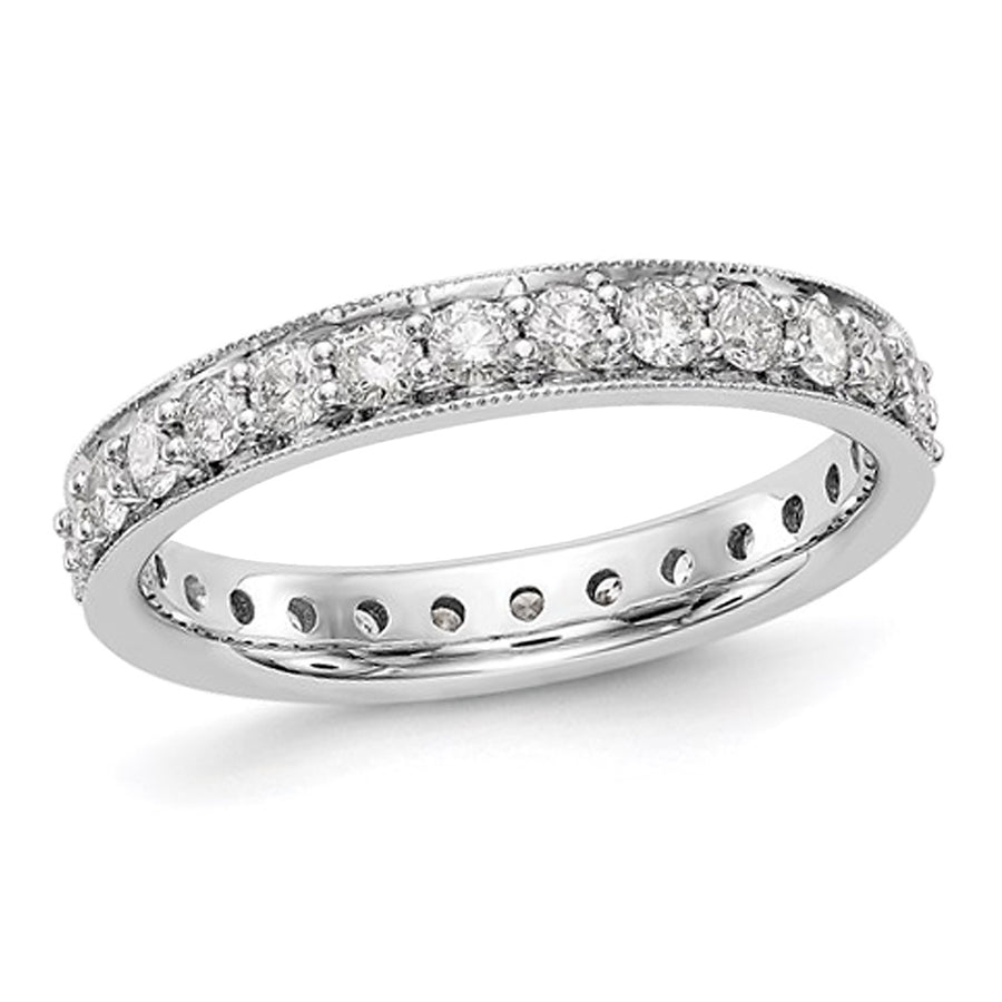 1.00 Carat (ctw Color H-II1-I2) Diamond Eternity Wedding Band Ring in 14K White Gold Image 1