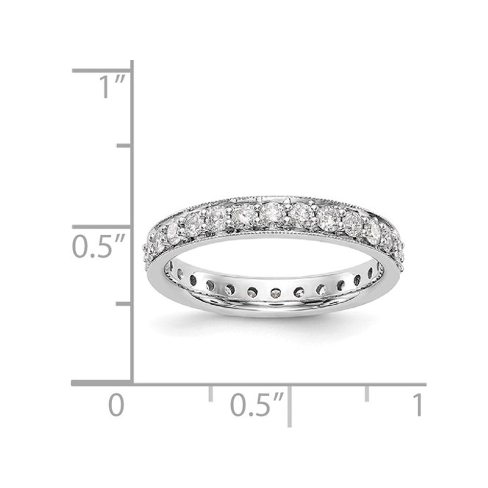 1.00 Carat (ctw Color H-II1-I2) Diamond Eternity Wedding Band Ring in 14K White Gold Image 2