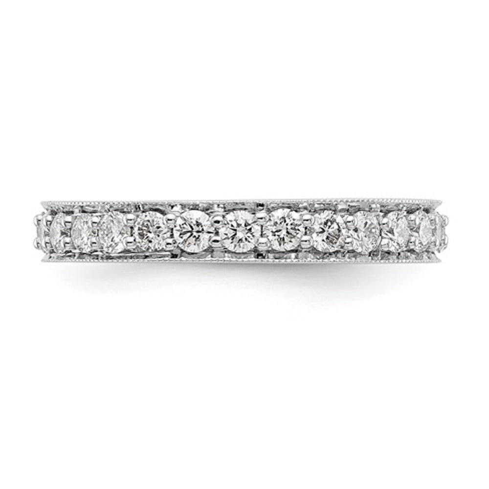 1.00 Carat (ctw Color H-II1-I2) Diamond Eternity Wedding Band Ring in 14K White Gold Image 3