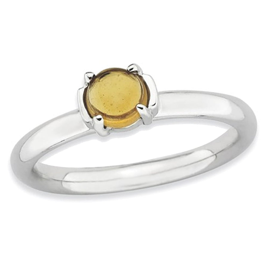 2/5 Carat (ctw) Citrine Solitaire Ring in Sterling Silver Image 1