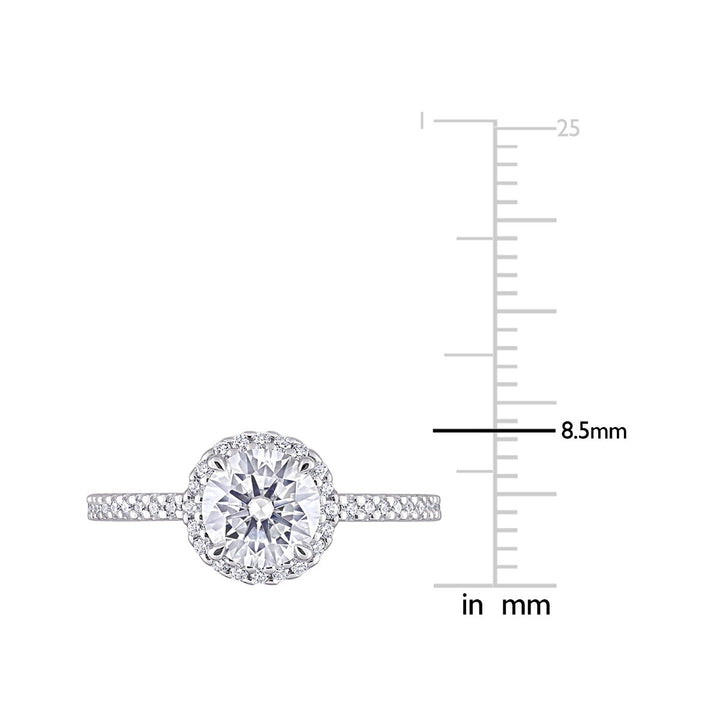 1.25 Carat (ctw) Lab-Created Round-Cut Moissanite Halo Engagement Ring in Sterling Silver Image 3