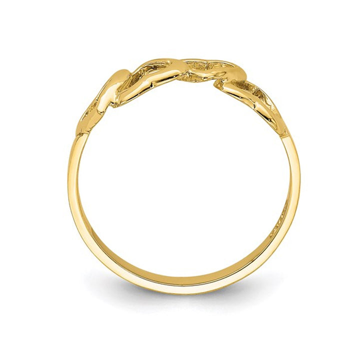 14K Yellow Gold High Polished Heart Promise Ring (SIZE 7) Image 2