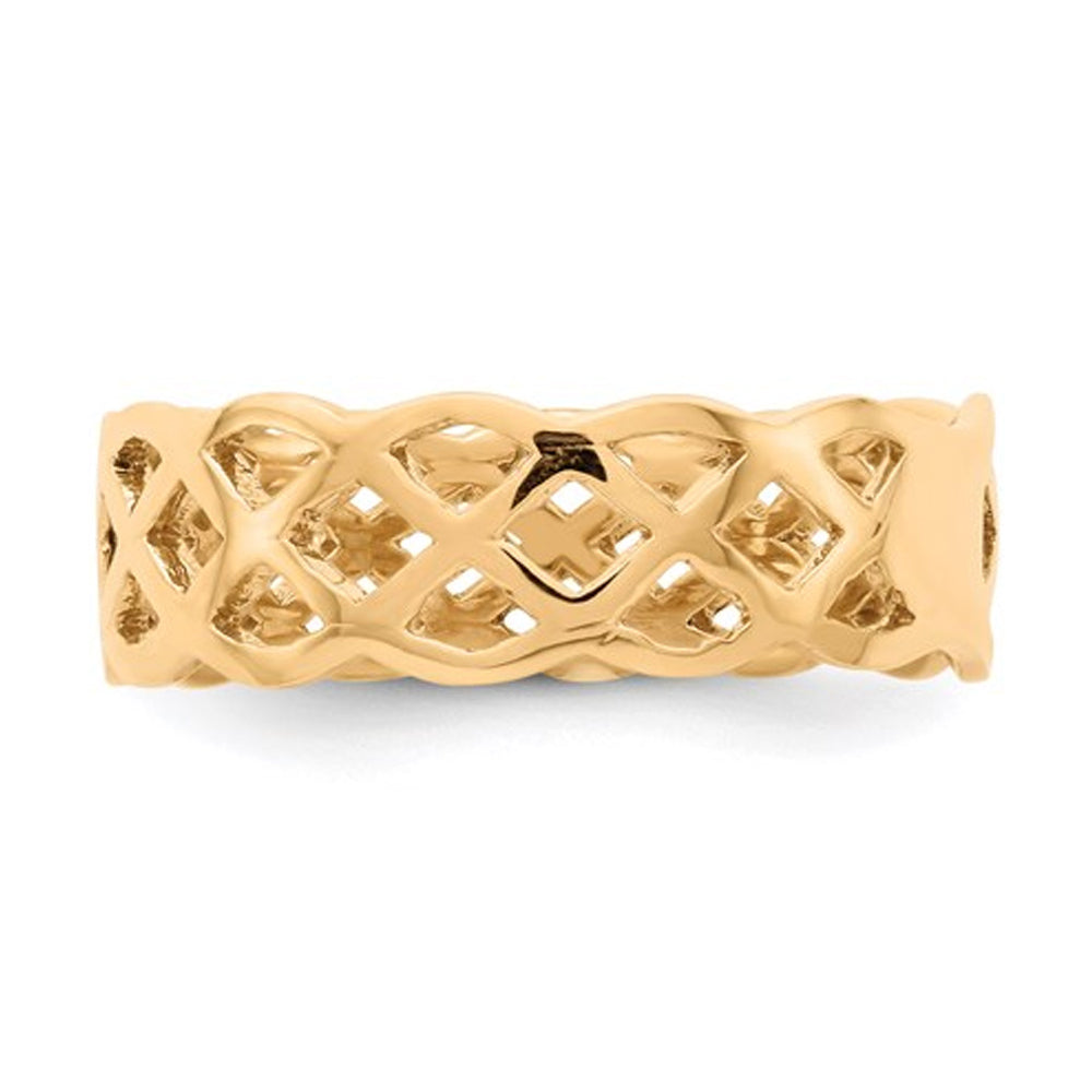 14K Yellow Gold Polished Weave Ring Image 3