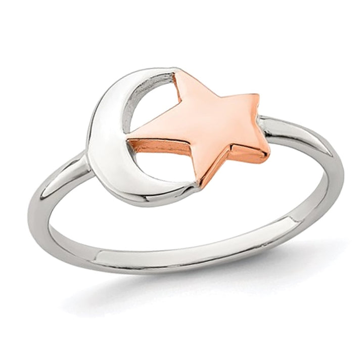 Sterling Silver Moon And Star Ring Image 1