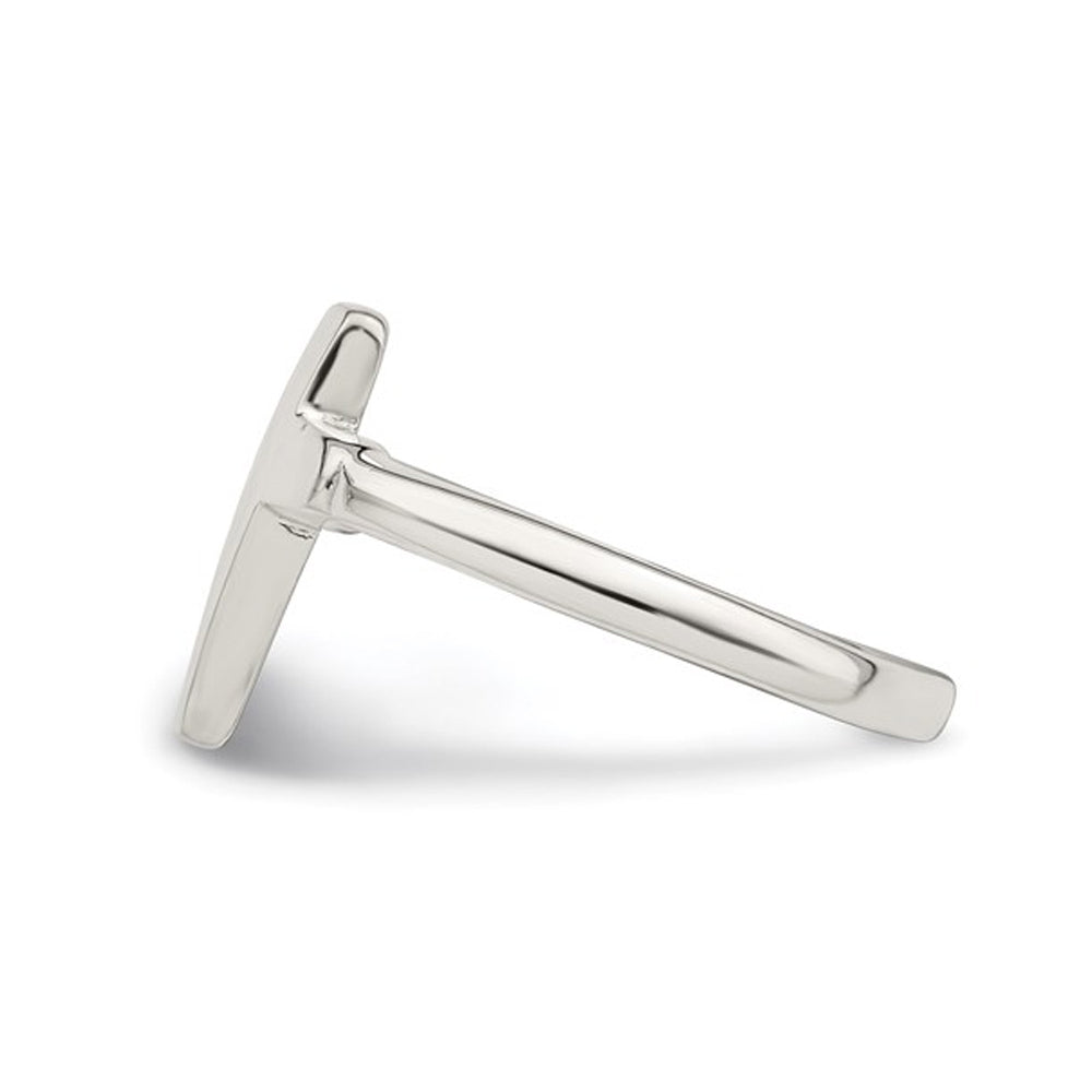 Sterling Silver Polished Cross Ring Image 2