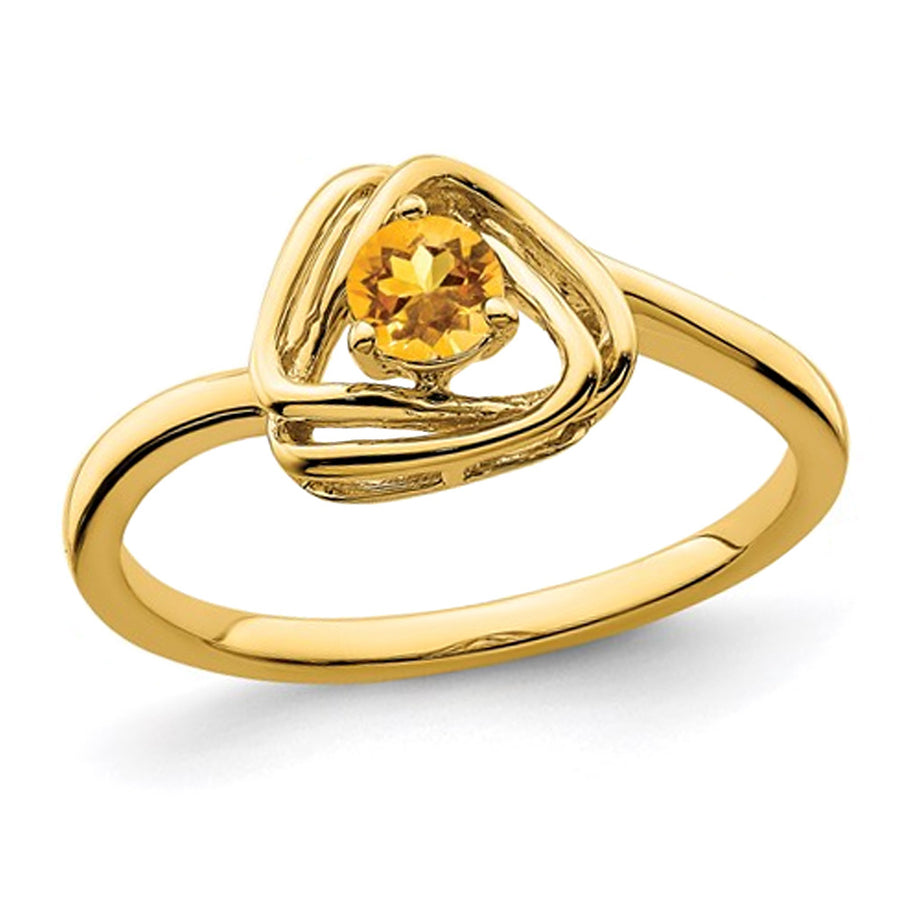 1/5 Carat (ctw) Citrine Ring in 14K Yellow Gold Image 1