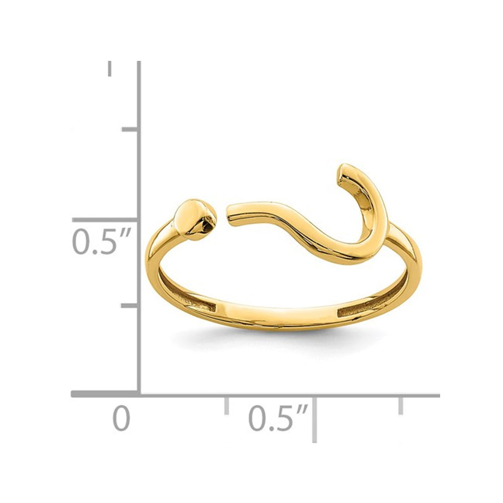 14K Yellow Gold Question Mark Charm Ring Image 3