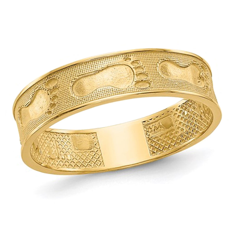 Footprints in the Sand Band Ring in 14K Yellow Gold Image 1