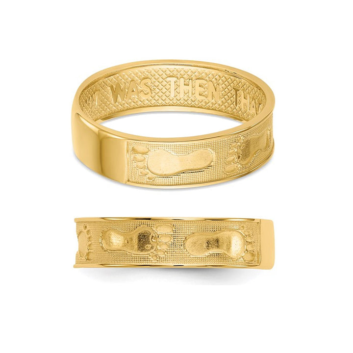 Footprints in the Sand Band Ring in 14K Yellow Gold Image 3