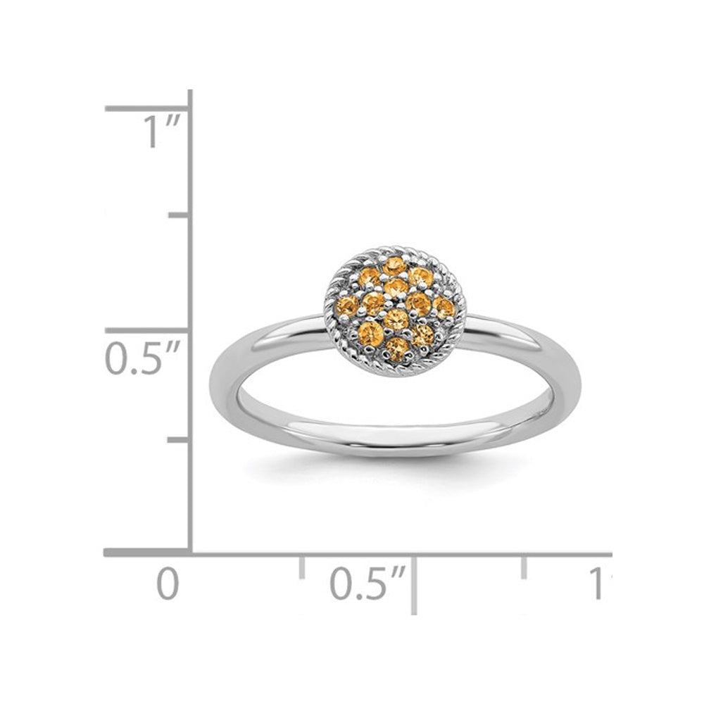 1/5 Carat (ctw) Natural Citrine Cluster Ring in Sterling Silver Image 4
