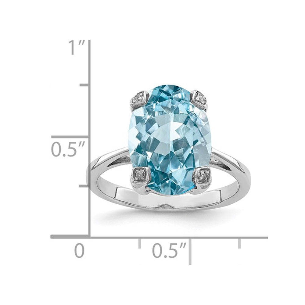 Large 6.65 Carat (ctw) Blue Topaz Ring in Sterling Silver Image 3