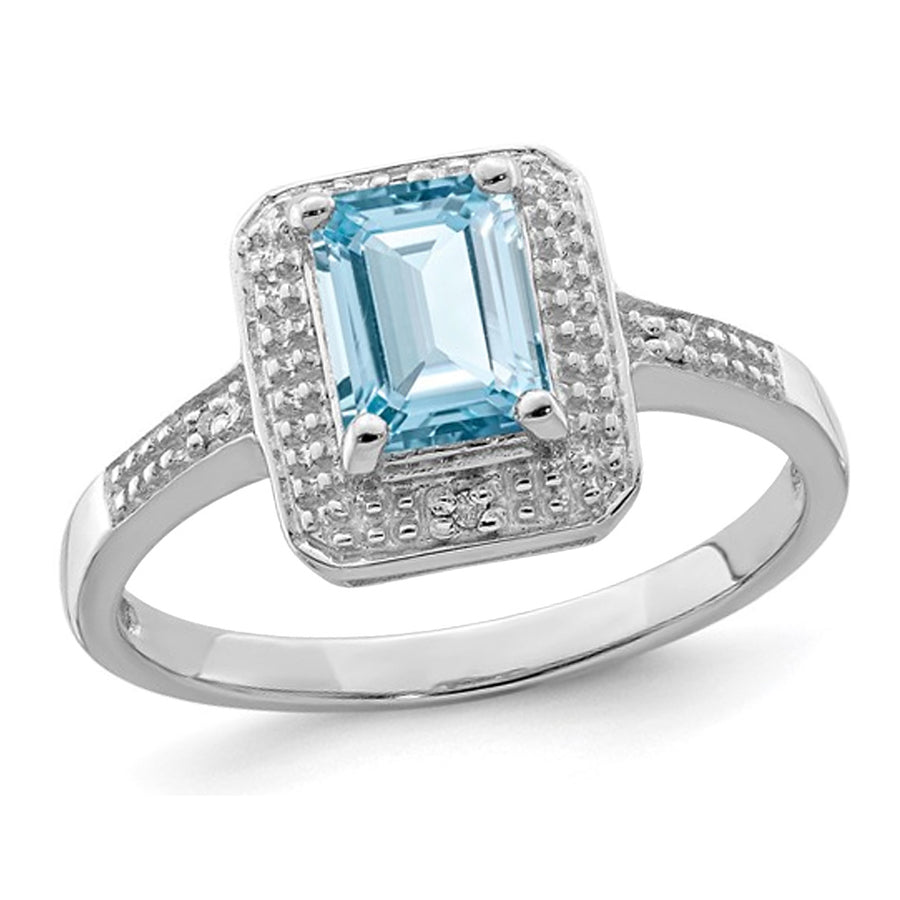1.05 Carat (ctw) Swiss Blue Topaz Ring in Sterling Silver Image 1