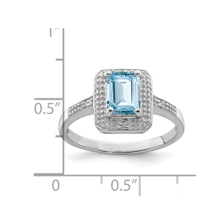 1.05 Carat (ctw) Swiss Blue Topaz Ring in Sterling Silver Image 2