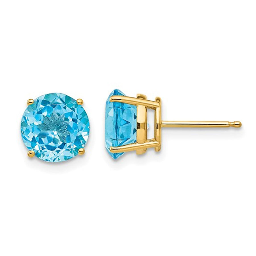 5.00 Carat (ctw) Blue Topaz Stud Earrings in 14K Yellow Gold Image 1