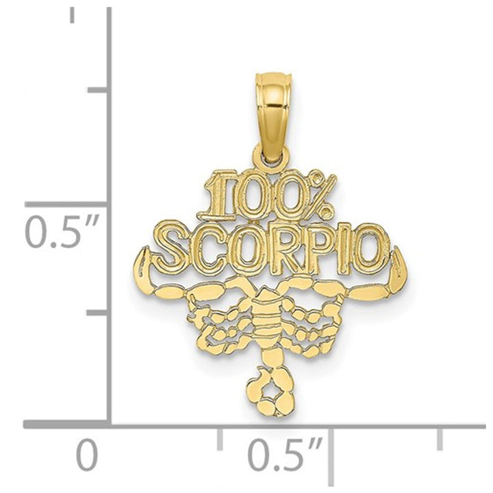 10K Yellow Gold 100% SCORPIO Charm Astrology Pendant Necklace with Chain Image 3