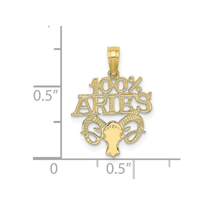 10K Yellow Gold 100% ARIES Charm Zodiac Astrology Pendant Necklace with Chain Image 3