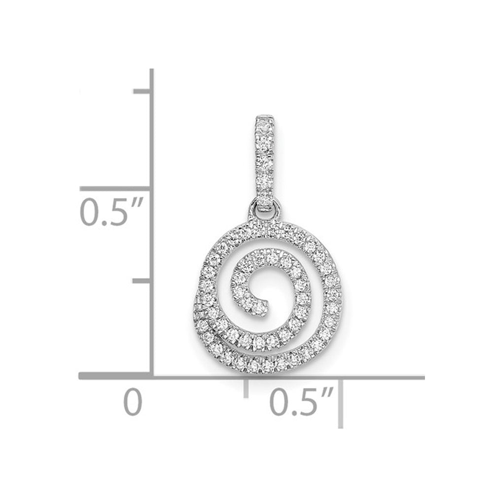 1/6 Carat (ctw) Diamond Swirl Pendant Necklace in 14K White Gold with Chain Image 2