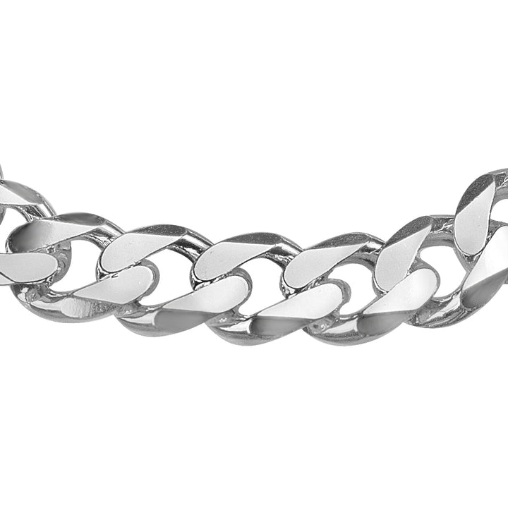 Mens Curb Chain Bracelet 9 Inches in Sterling Silver 10mm Image 2