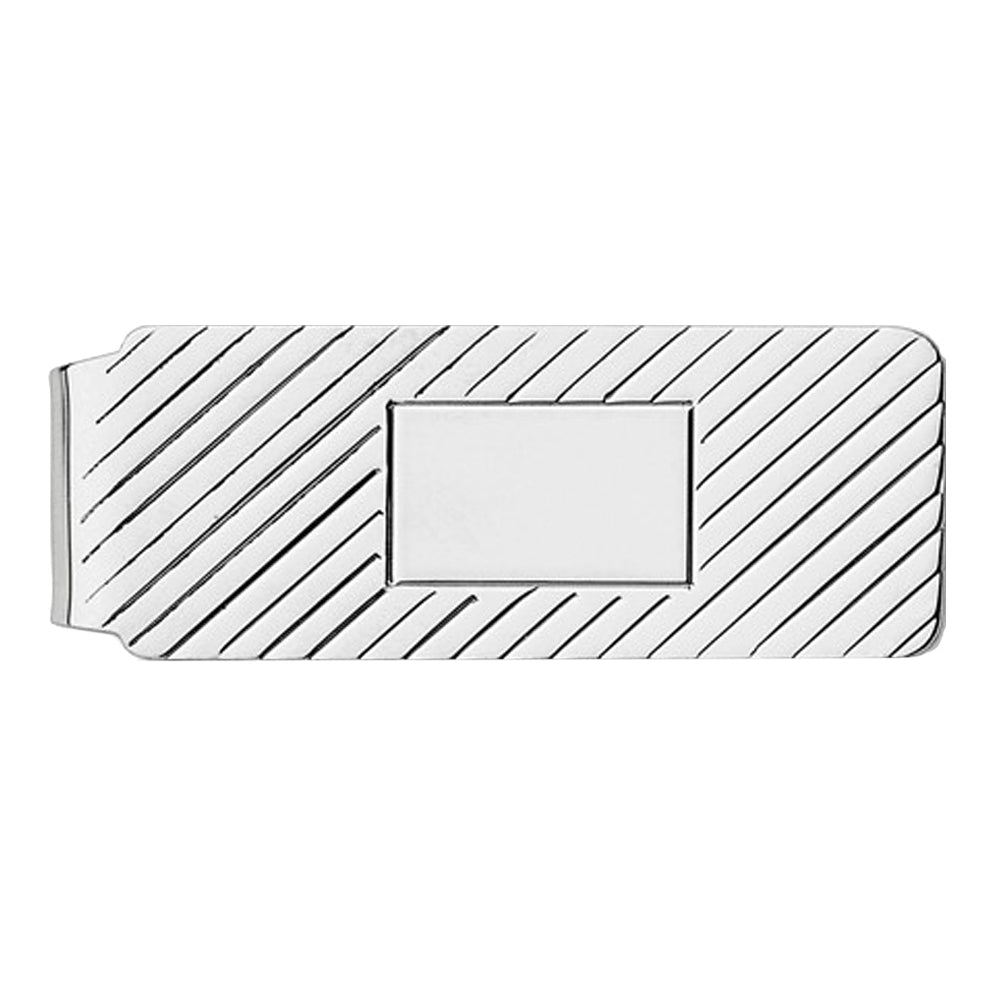 Mens Money Clip in Rhodium Plated Sterling Silver Image 3