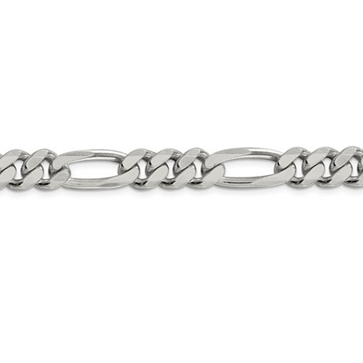 Mens Bracelet Figaro Chain 9 Inches in Sterling Silver Image 4