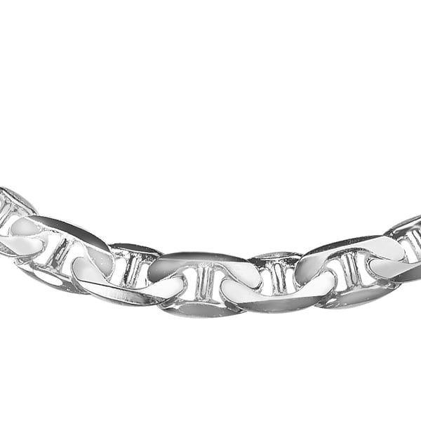 Sterling Silver Mens Anchor Chain Bracelet (9 Inches) Image 2