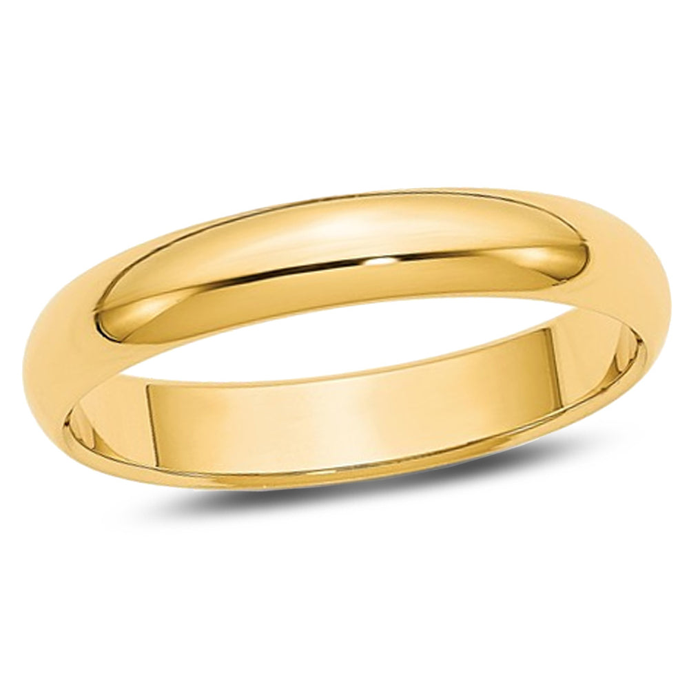 Ladies 14K Yellow Gold 4mm Wedding Band Ring Image 1