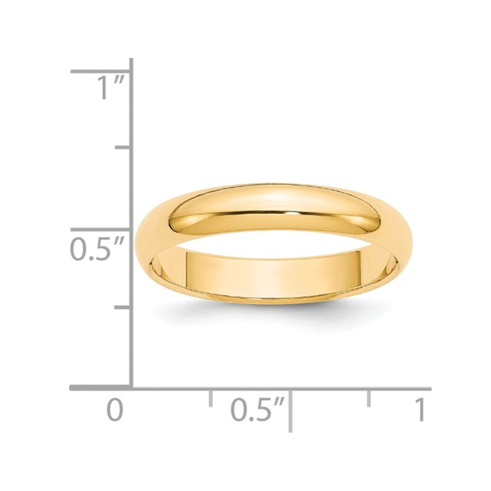 Ladies 14K Yellow Gold 4mm Wedding Band Ring Image 2