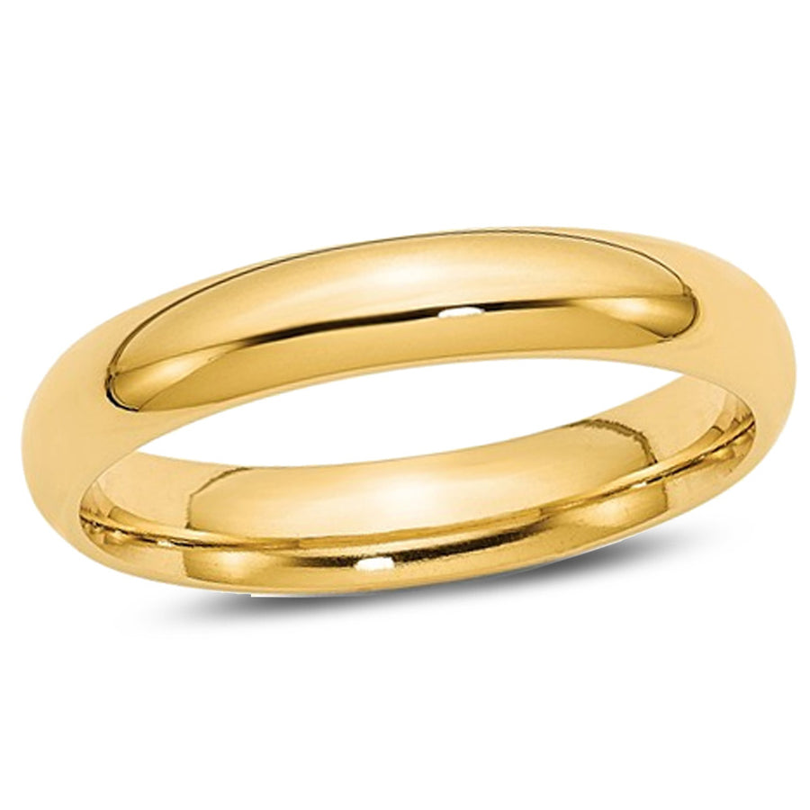 Ladies 14K Yellow Gold Comfort Fit 4mm Wedding Band Ring Image 1