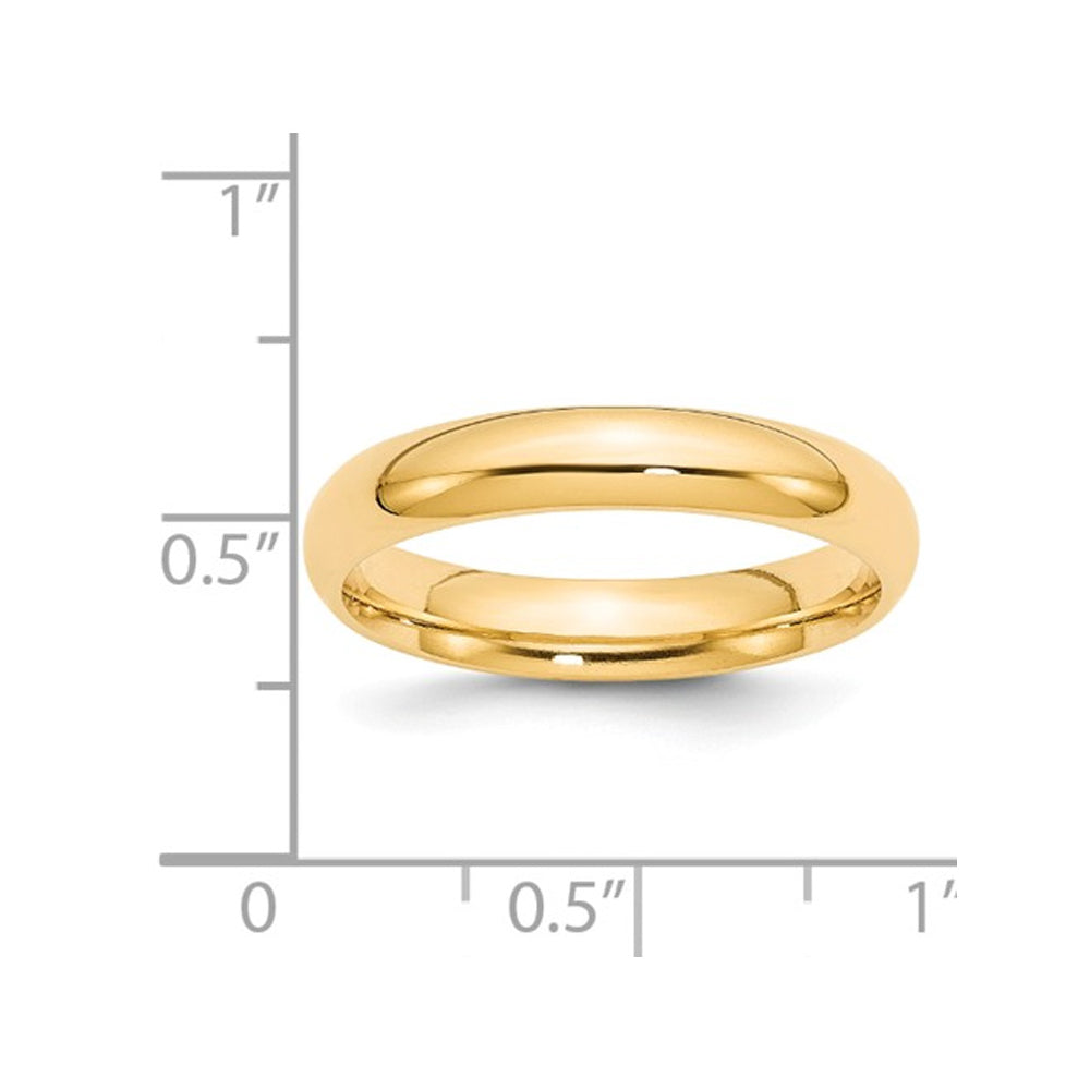 Ladies 14K Yellow Gold Comfort Fit 4mm Wedding Band Ring Image 2