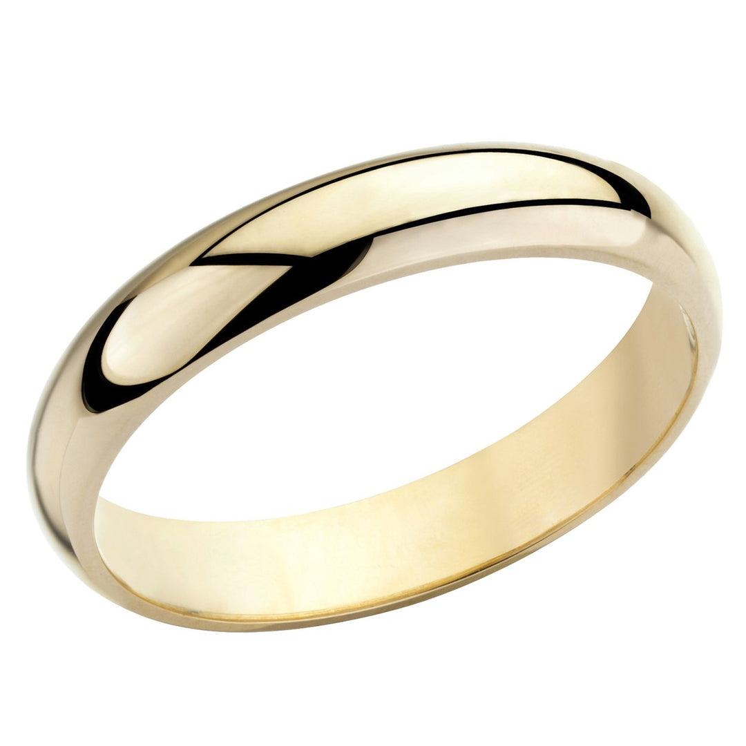 Ladies 14K Yellow Gold Comfort Fit 4mm Wedding Band Ring Image 4