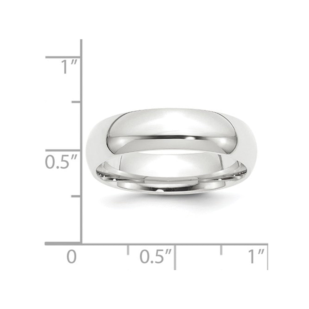 Mens Platinum Comfort Fit 6mm Wedding Band Ring Image 3