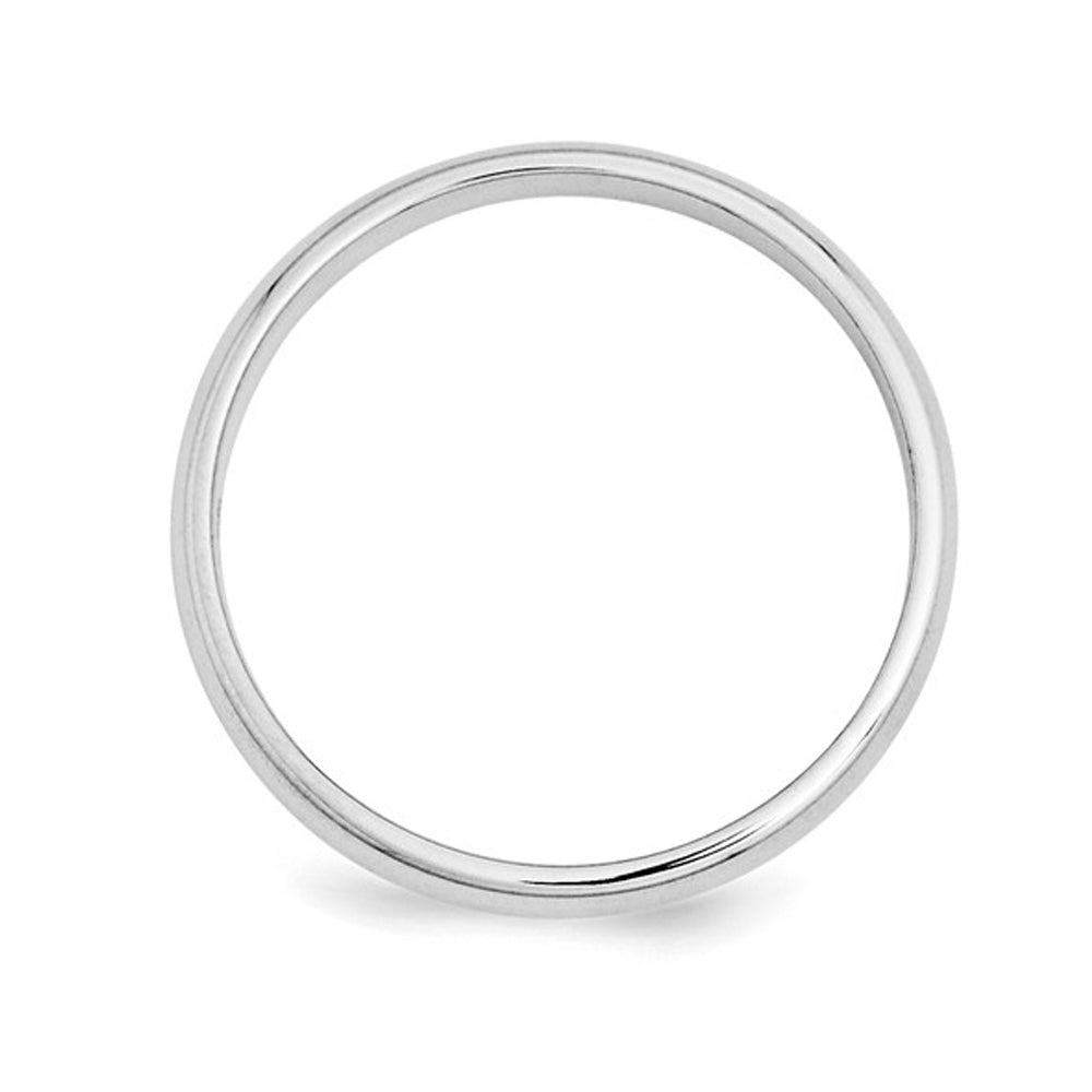 Ladies 14K White Gold 3mm Wedding Band Ring Image 4