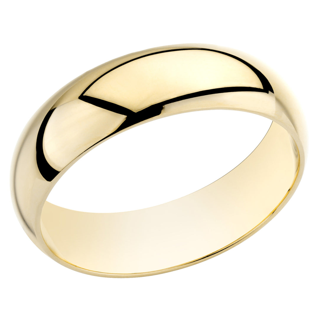 Mens or Ladies 14K Yellow Gold 6mm Wedding Band Ring Image 4