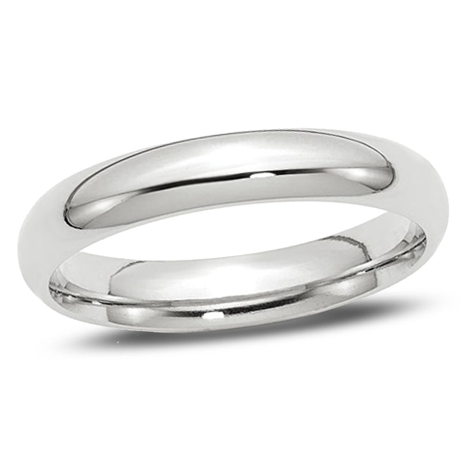 Ladies or Mens 14K White Gold 4mm Comfort Fit Wedding Band Ring Image 1