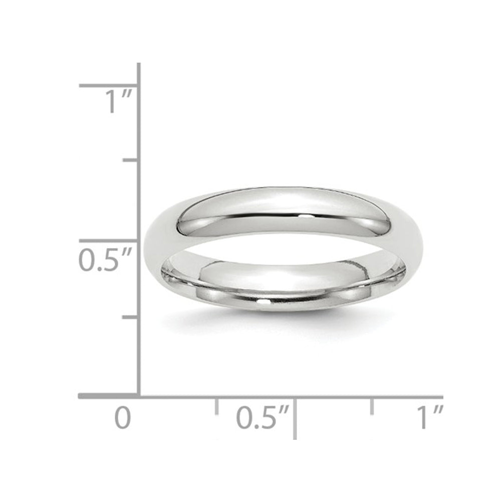 Ladies or Mens 14K White Gold 4mm Comfort Fit Wedding Band Ring Image 3