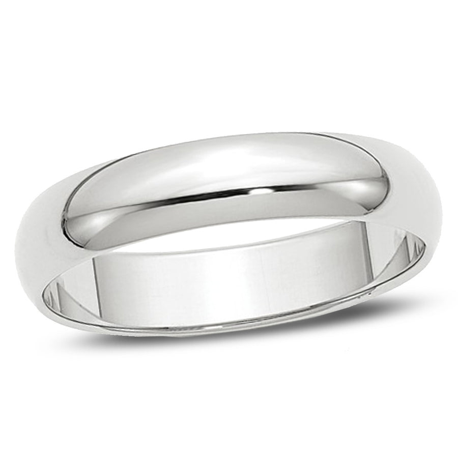 Ladies or Mens 14K White Gold 5mm Wedding Band Ring Image 1