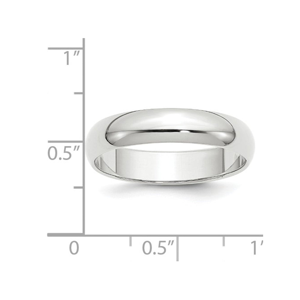 Ladies or Mens 14K White Gold 5mm Wedding Band Ring Image 3