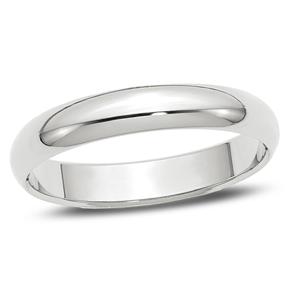 Ladies or Mens 14K White Gold 4mm Wedding Band Ring Image 1