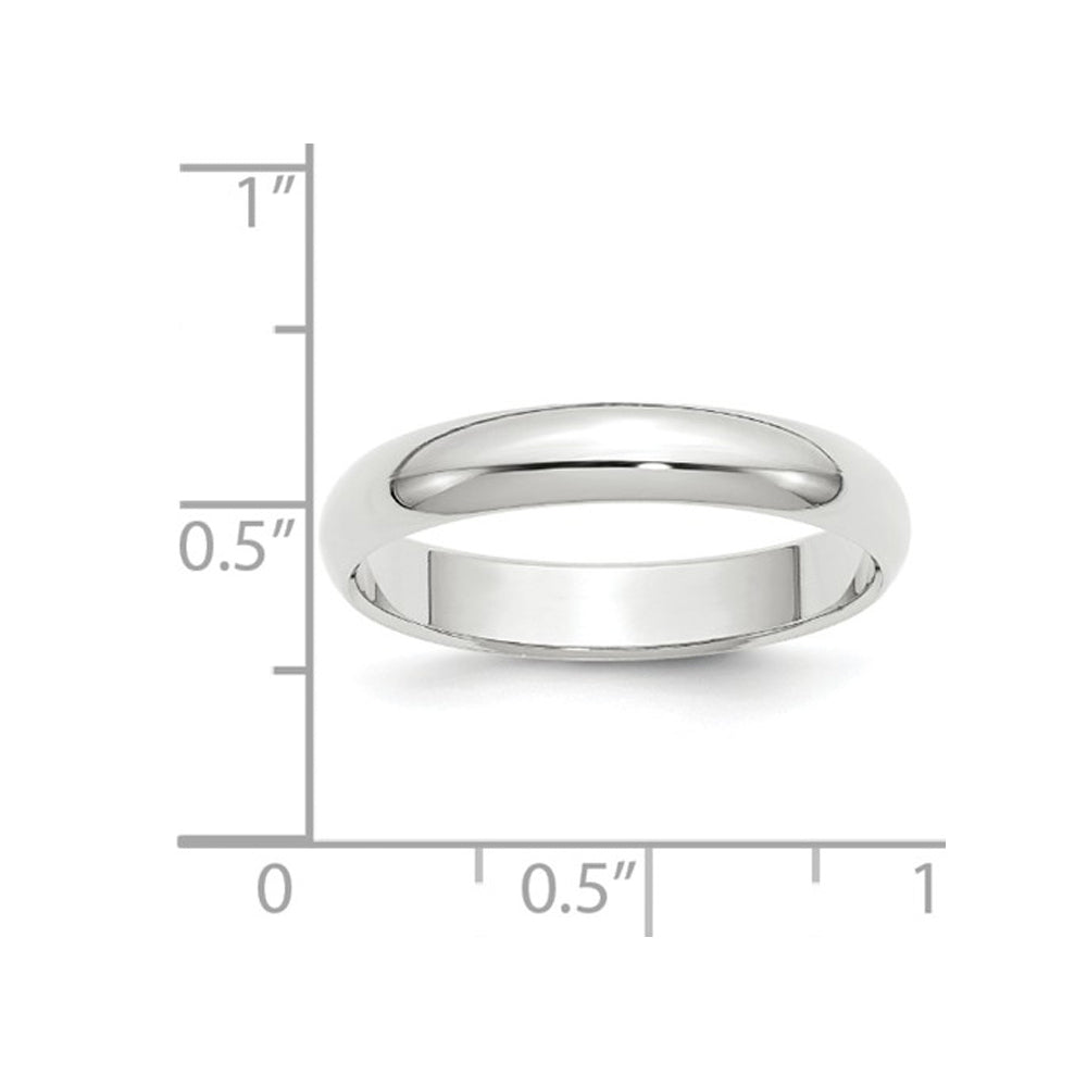 Ladies or Mens 14K White Gold 4mm Wedding Band Ring Image 3