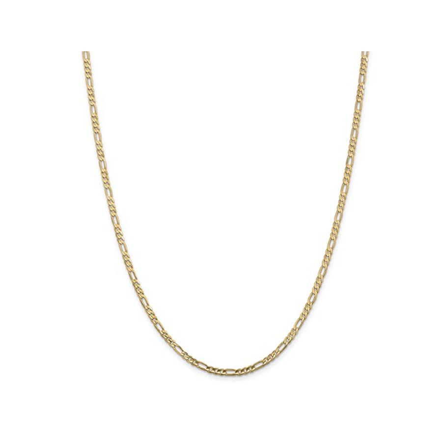 14K Yellow Gold 3mm Concave Figaro Chain Necklace 16 Inches Image 1