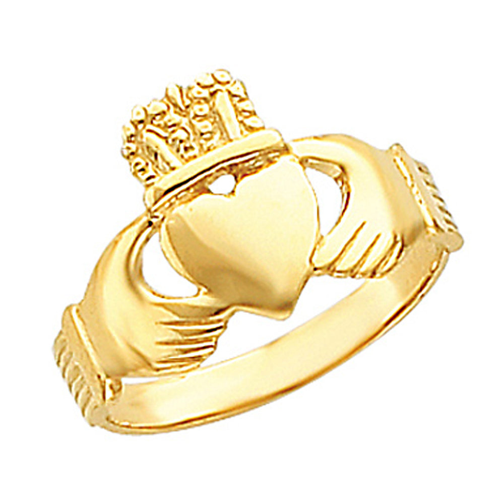 14K Yellow Gold Ladies Claddagh Celtic Ring Image 1