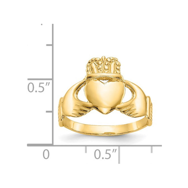 14K Yellow Gold Ladies Claddagh Celtic Ring Image 3