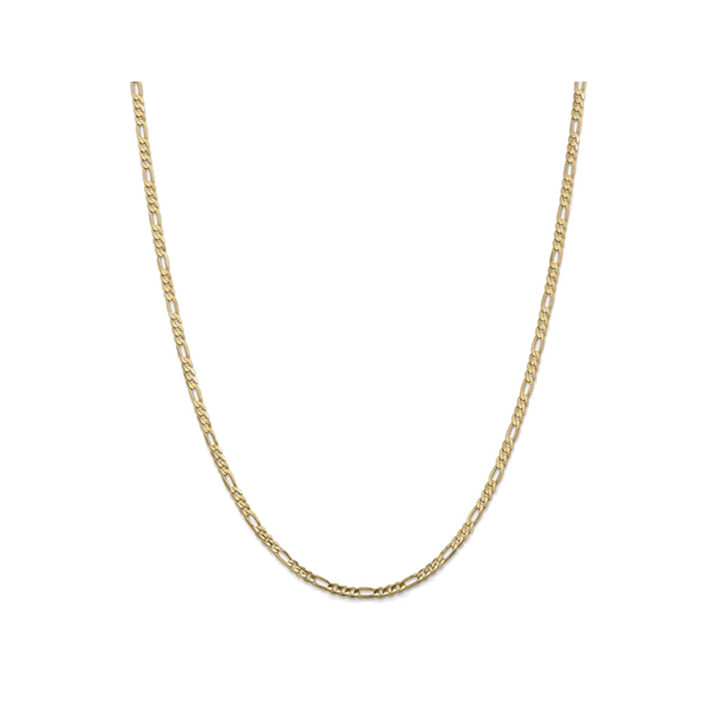 Concave 3mm Figaro Necklace 20 Inches in 14K Yellow Gold Image 1