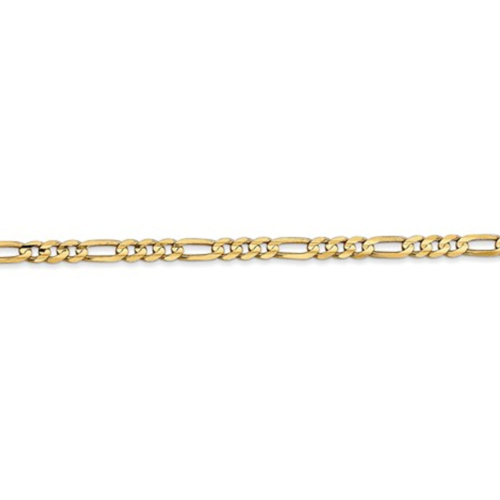 Concave 3mm Figaro Necklace 20 Inches in 14K Yellow Gold Image 2