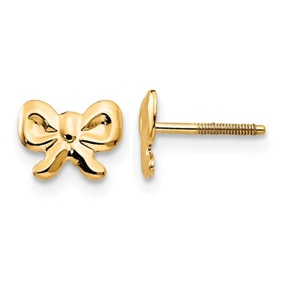 Baby Bow Earrings in 14K Yellow Gold with Screwbacks Image 1