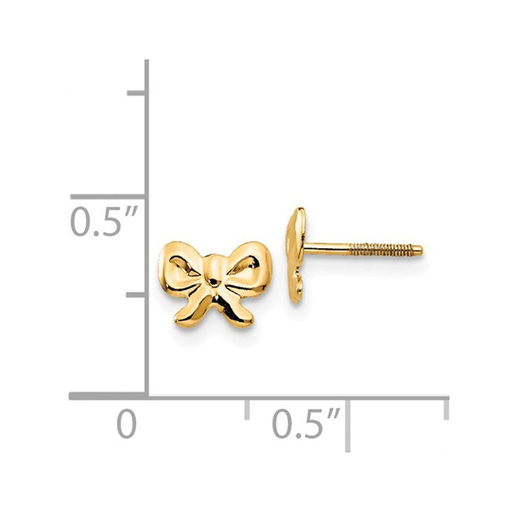 Baby Bow Earrings in 14K Yellow Gold with Screwbacks Image 2