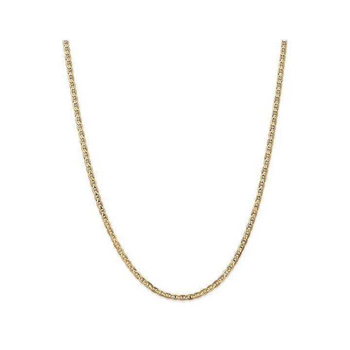 14K Yellow Gold Concave Anchor Chain Necklace 24 Inches Image 1